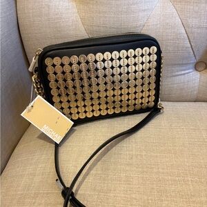 Michael Kors Black and Gold Crossbody Bag